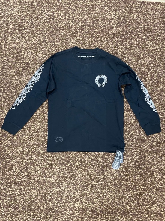 Chrome Hearts Other - Chrome Hearts Black Long Sleeve Tee with White Sleeve Graphics